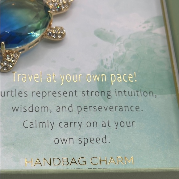 True to Form Turtle Keychain with Blue Gem - Picture 6 of 7